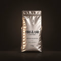 Fire & Ash Premium Blend, 100% Arabica coffee in a 1kg silver bag